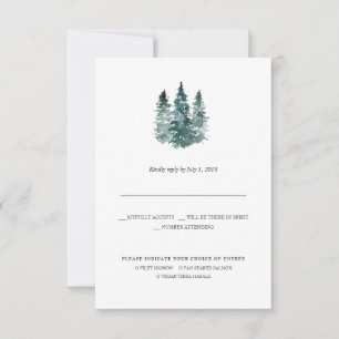 Faire-part Réponse RSVP de mariage minimaliste rustique   Pin