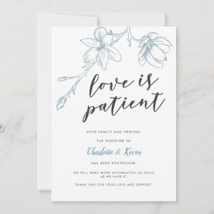 Faire-part Report de mariage floral patient