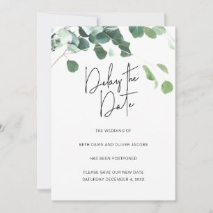 Faire-part Report d'eucalyptus pour la date de mariage