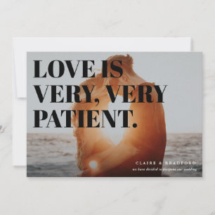 Faire-part Report du Mariage typographique gras et gras