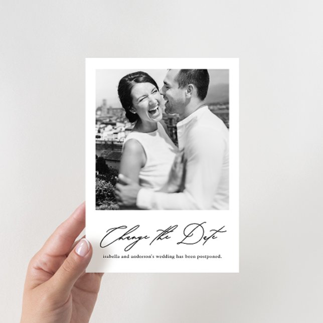 Faire-part Report élégant de mariage avec nouvelle date Photo (Créateur téléchargé)