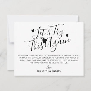 Faire-part Report mariage Changement de plan Recommencer