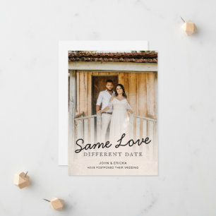 Faire-part Report Mariage Photo Simple Chic Script