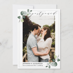 Faire-part Reporté Changement de Date Photo de Mariage Eucaly