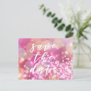 Faire-part Réservez la date Carte postale Épingles rose gla