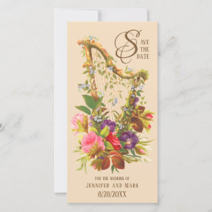 Faire-part Réservez la date Love Music Blossoms CC1236