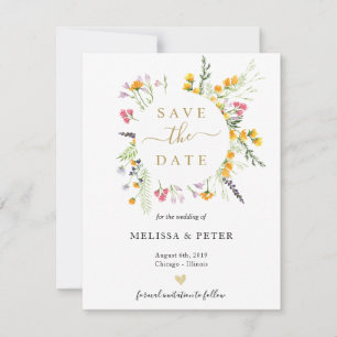 Faire-part Ressort fleur sauvage enregistrer la date