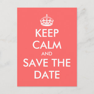 Faire-part Restez calme et enregistrez la date carte postale 