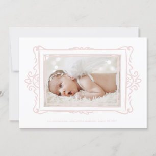 Faire-part retro blush moderne doodle cadre photo adoption