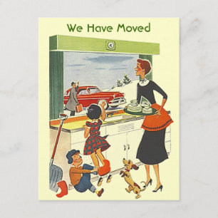 Faire-part Retro Busy Home Nous avons déménagé Annonce de dém