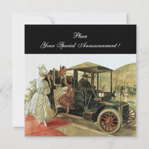 Faire-part RETRO CAR, AUTO RESTAURATION 2, rouge jaune noir