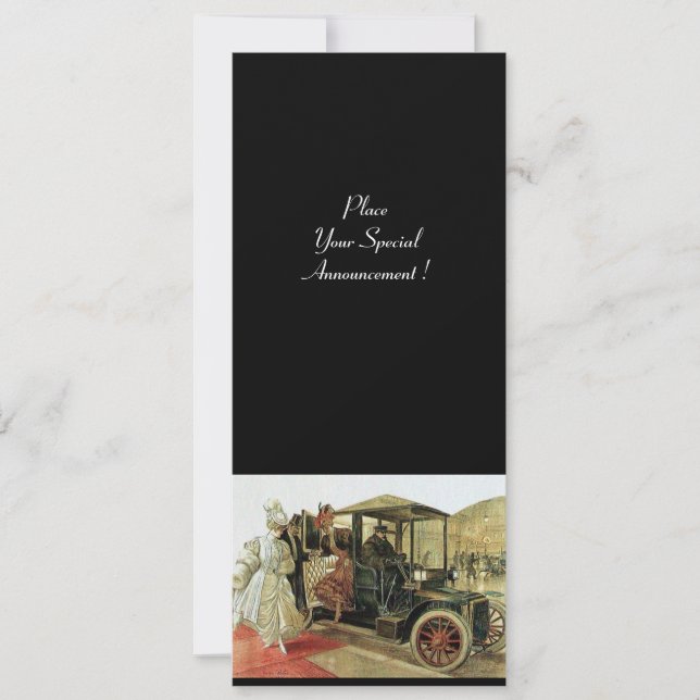 Faire-part RETRO CAR, AUTO RESTAURATION 2, rouge jaune noir (Devant)