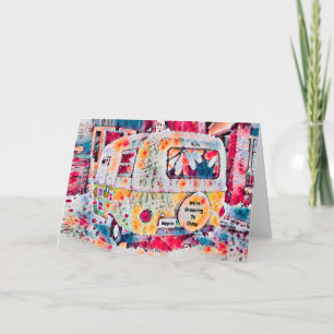 Faire-part Rétro Caravane Roulotte Camping-Car en Mouvement