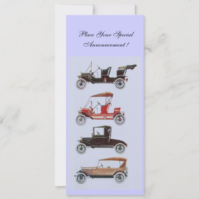 Faire-part RETRO CARS 2, RESTAURATION AUTOMATIQUE, bleu (Devant)