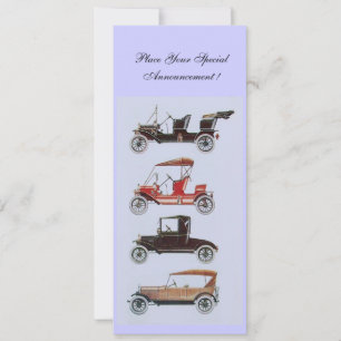 Faire-part RETRO CARS 2, RESTAURATION AUTOMATIQUE, bleu