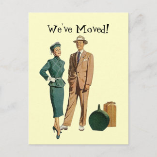 Faire-part Retro Carte Postale Vintage Couple Annonce que nou