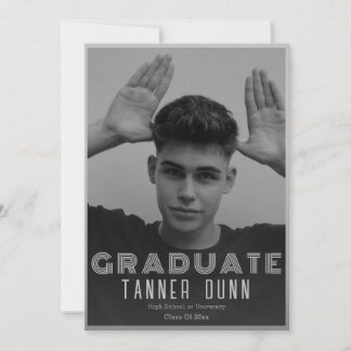 Faire-part Retro simple une graduation photo