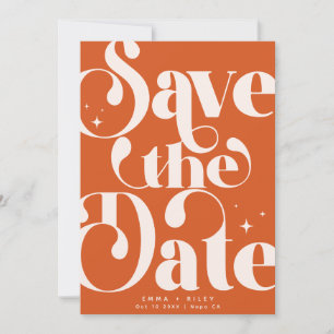 Faire-part Retro Vintage Enregistrer la photo de date   Rose 