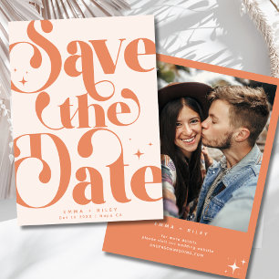 Faire-part Retro Vintage Enregistrer la photo de date   Terra