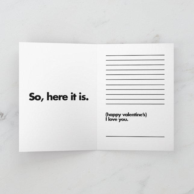 Faire-part Rien de corné dans Valentine's (Intérieur)