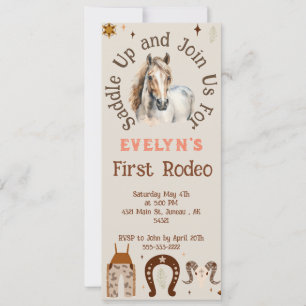 Faire-part Rodéo Enfant Cow-boy Rustique Western  