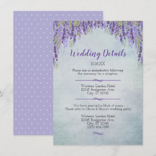 Faire-part Romantic Wisteria Garden Détails du mariage Annonc