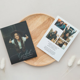 Faire-part Romantique Script Photo Collage Graduation