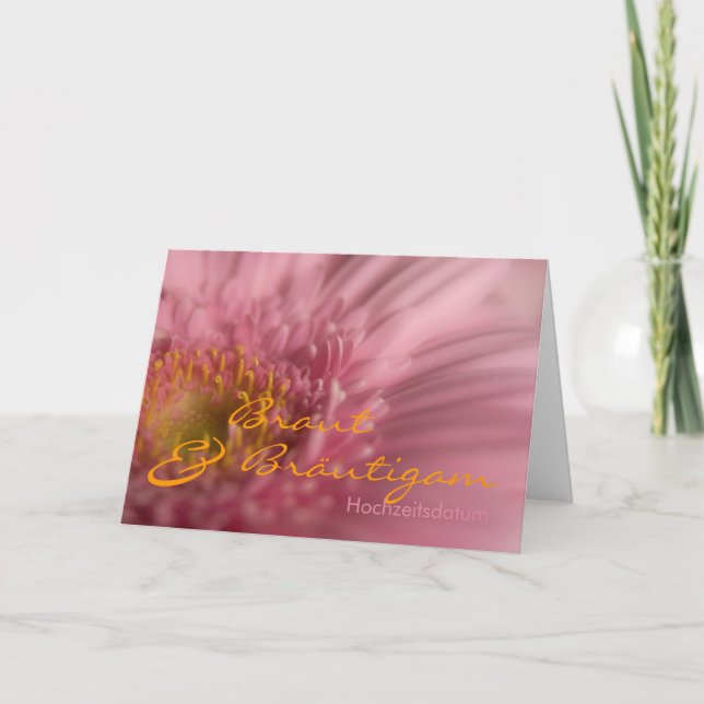 Faire-part Rosa Gerbera ・ Save the Date Carton (Devant)