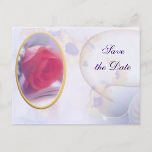 Faire-part Rose encadré Enregistrer la carte postale Date
