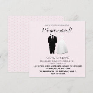 Faire-part Rose Moderne Nous Avons Été Mariés ! Mariage