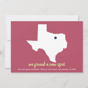 Faire-part Rose Pink Nous avons trouvé un nouvel endroit - Te