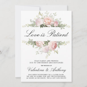 Faire-part Rose rose pâle L'amour floral est Mariage patient