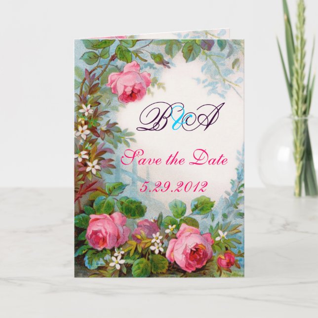 Faire-part ROSES & JASMINES, Enregistrer Le Monogramme Date (Devant)