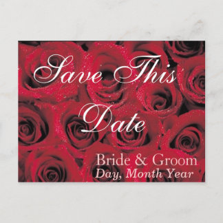 Faire-part Roses rouges profondes Carte postale d'annonce de