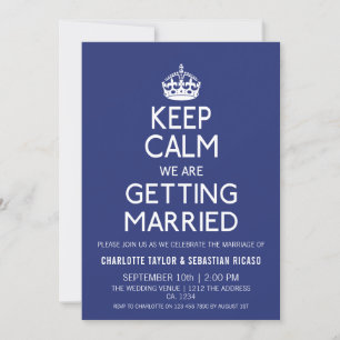 Faire-part Royaume-Uni garder le calme Mariage Grande-Bretagn