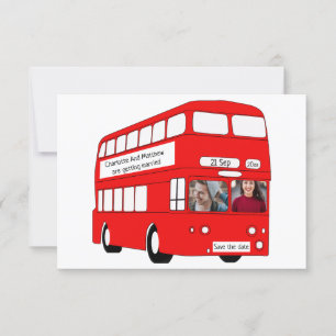 Faire-part Royaume-Uni Red London Bus British Save the Date M