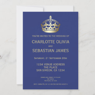 Faire-part Royaume-Uni Union Jack Mariage Grande-Bretagne Blu