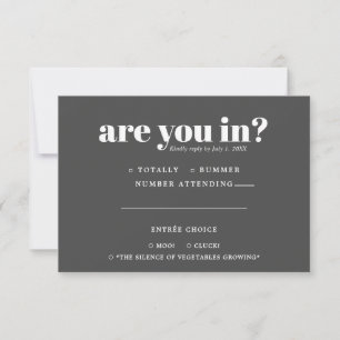 Faire-part RSVP de mariage amusant et original Typographie