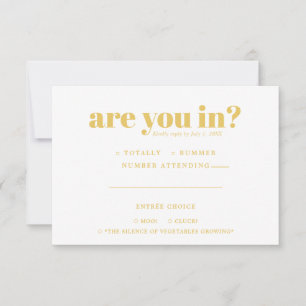 Faire-part RSVP de mariage amusant   Typographie les années 7