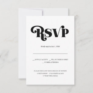 Faire-part RSVP de mariage minimaliste moderne   Typographie 