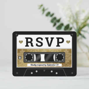 Faire-part RSVP Retro Cassette Tape Mariage