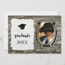 Faire-part Rustique de Graduation à l'occidentale