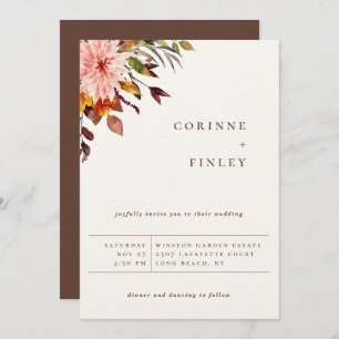 Faire-part Rustique Mariage de bouquet d'automne