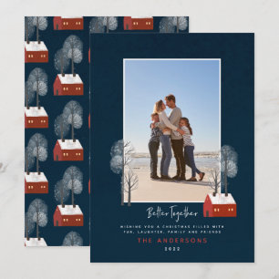 Faire-part Rustique marine rouge scandi traditionnel photo No