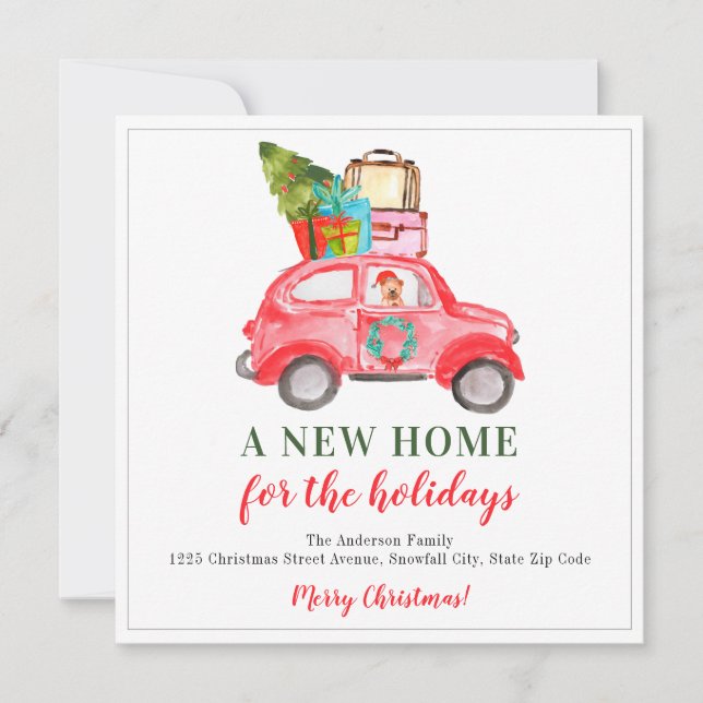 Faire-part Sacs de voiture de Noël Nouveau Accueil Vacances d (Devant)