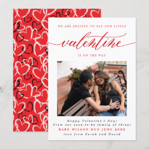 Faire-part Saint-Valentin Nouvelle grossesse photo bébé