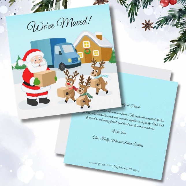 Faire-part Santa and Reindeer We've Move Announcement  (Créateur téléchargé)