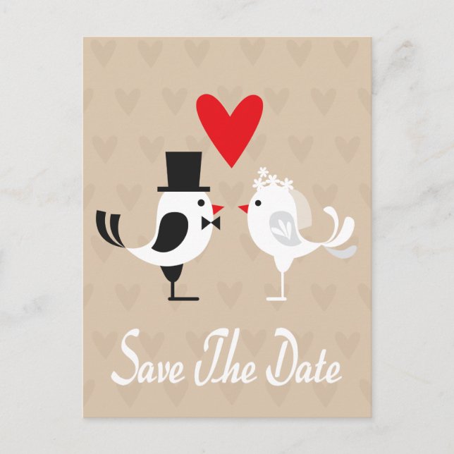 Faire-part Sauver la date Amoureux & Cœurs Carte postale marr (Devant)