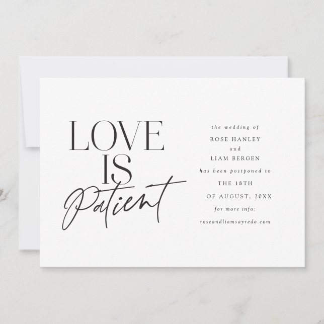 Faire-part Scénario Amour Mariage Reporté Changer la Date (Devant)