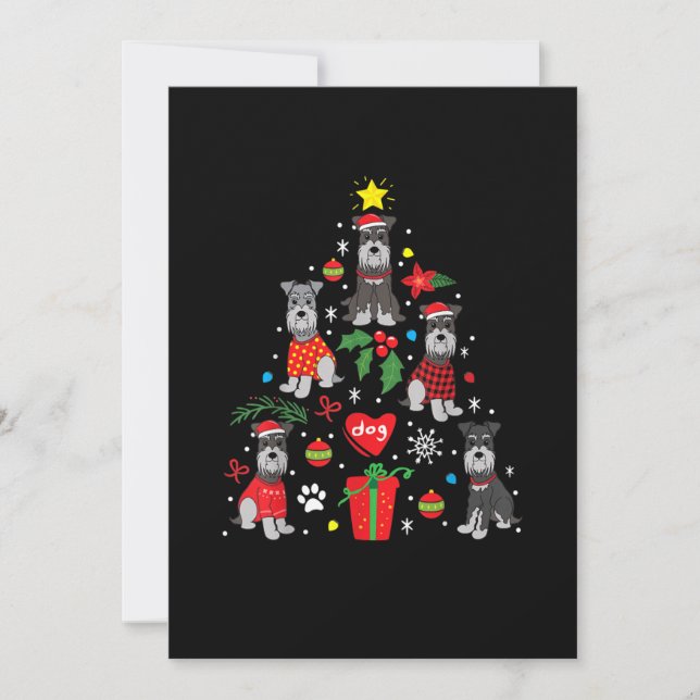Faire-part Schnauzer Arbre de Noël Ornement Drôle chien anima (Devant)
